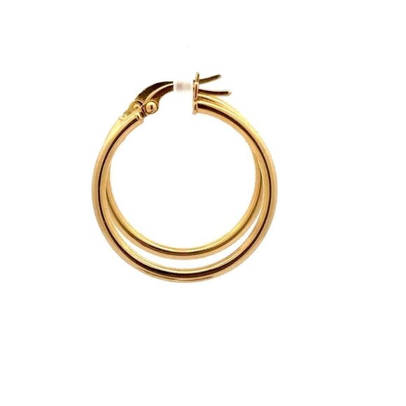 18K Gold Earrings Hoops Polished 1.48 grams - Picture 8 of 9